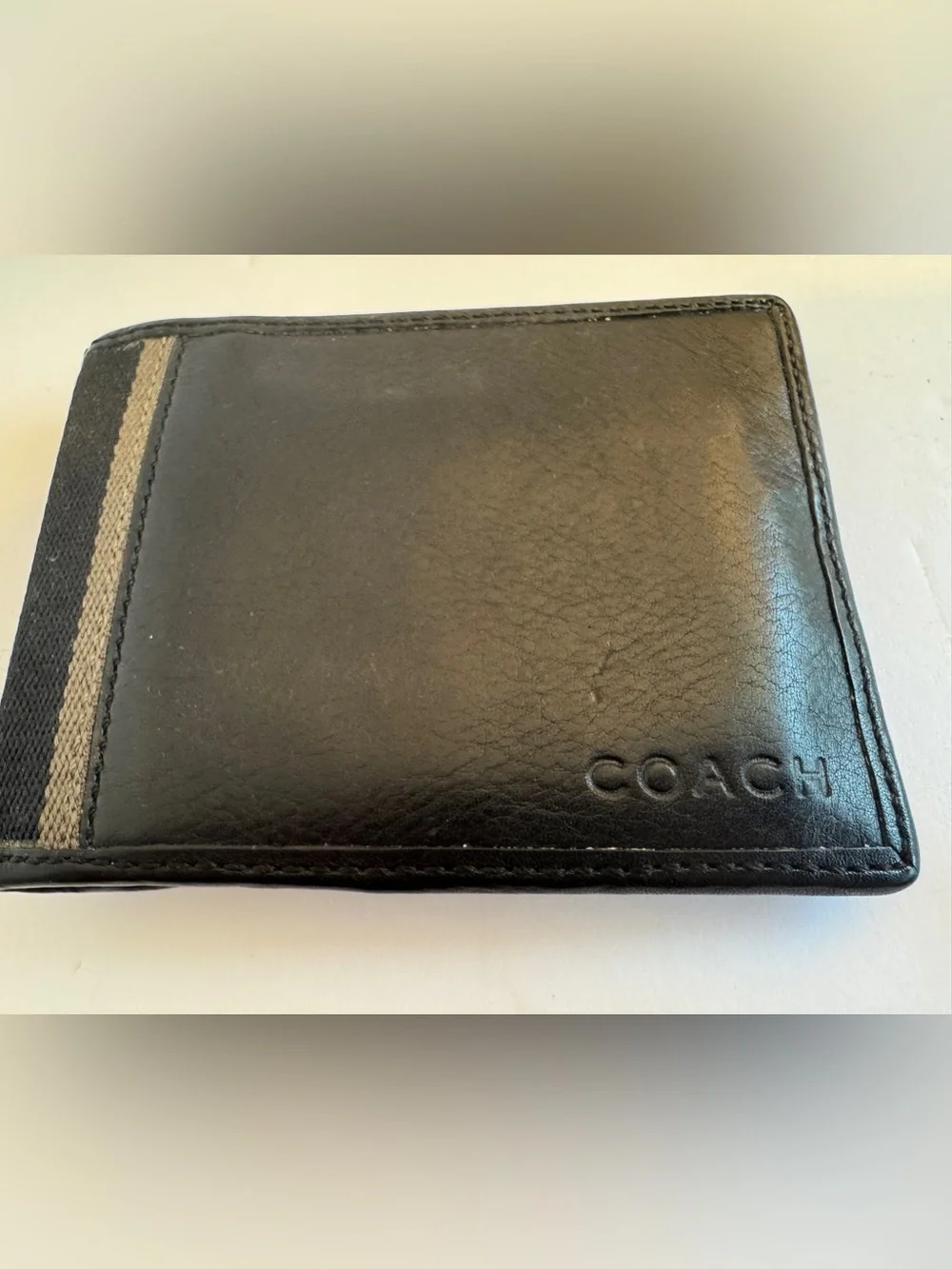 Coach • Leather Bifold Heritage Black Wallet